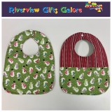 Reversible Bib - Snowman on Green / Red Reversible Bib - Snowman on Green / Red
